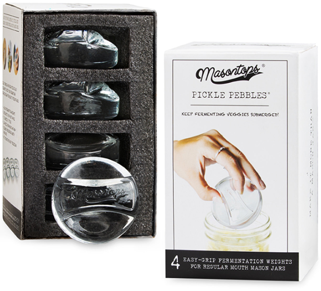 PICKLE PEBBLES <BR>Glass Fermentation Weights <BR>(4-Pack)