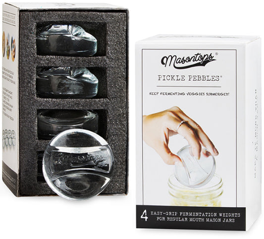 PICKLE PEBBLES <BR>Glass Fermentation Weights <BR>(4-Pack)