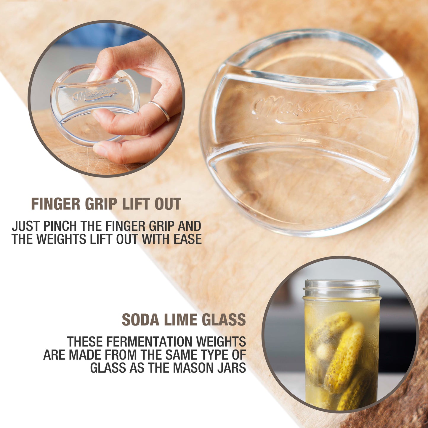 PICKLE PEBBLES <BR>Glass Fermentation Weights <BR>(4-Pack)
