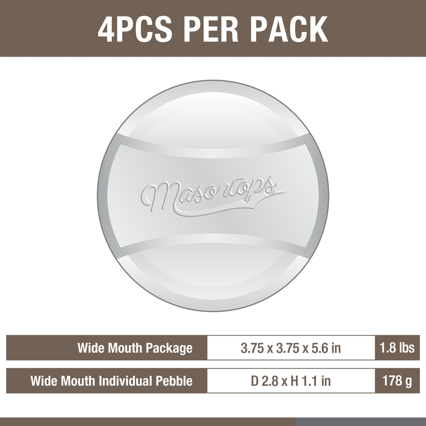 PICKLE PEBBLES <BR>Glass Fermentation Weights <BR>(4-Pack)
