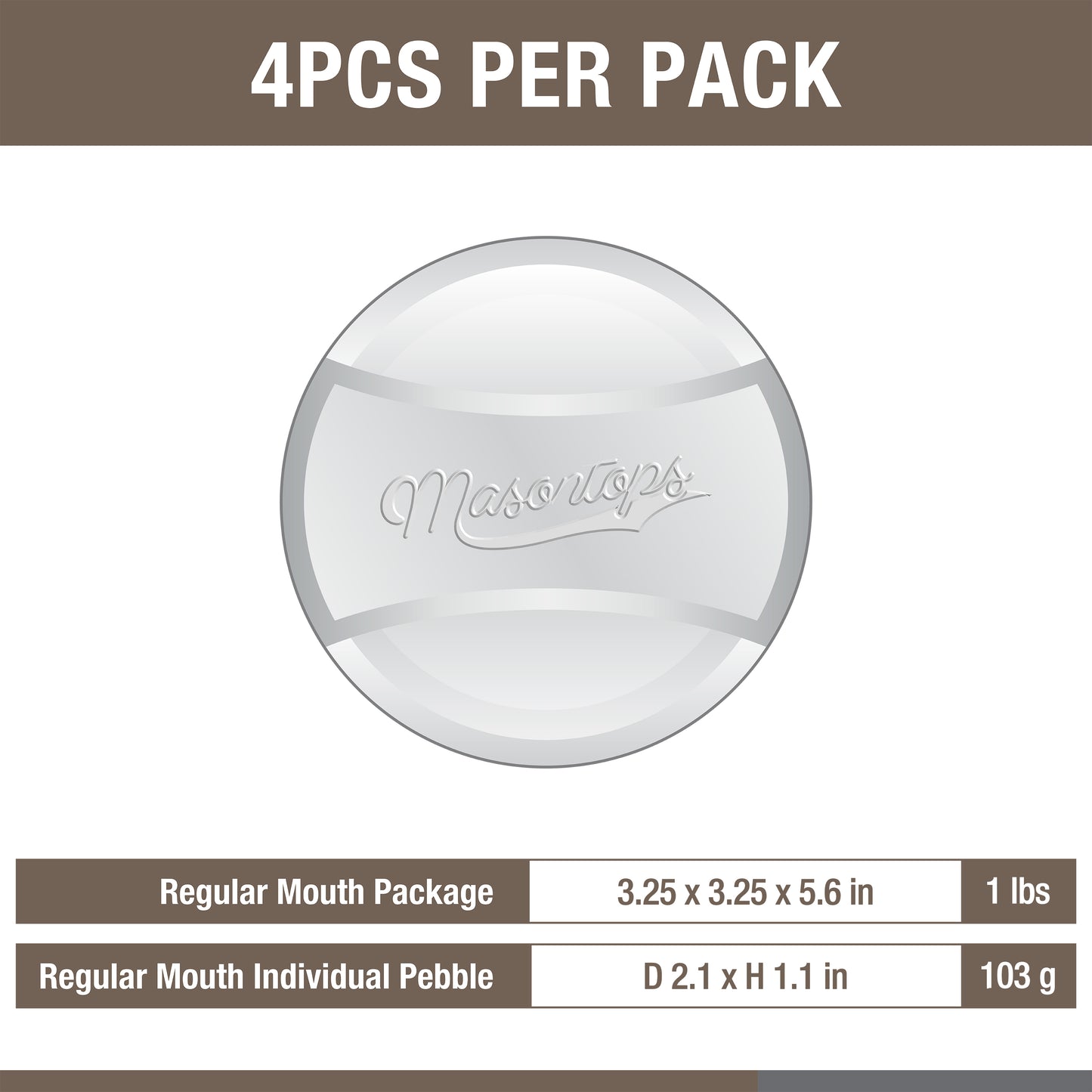 PICKLE PEBBLES <BR>Glass Fermentation Weights <BR>(4-Pack)