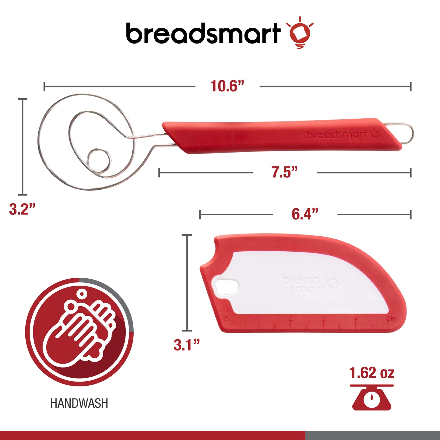 BREADSMART<BR> Whisk & Scraper Duo<BR>(2-Piece Set)