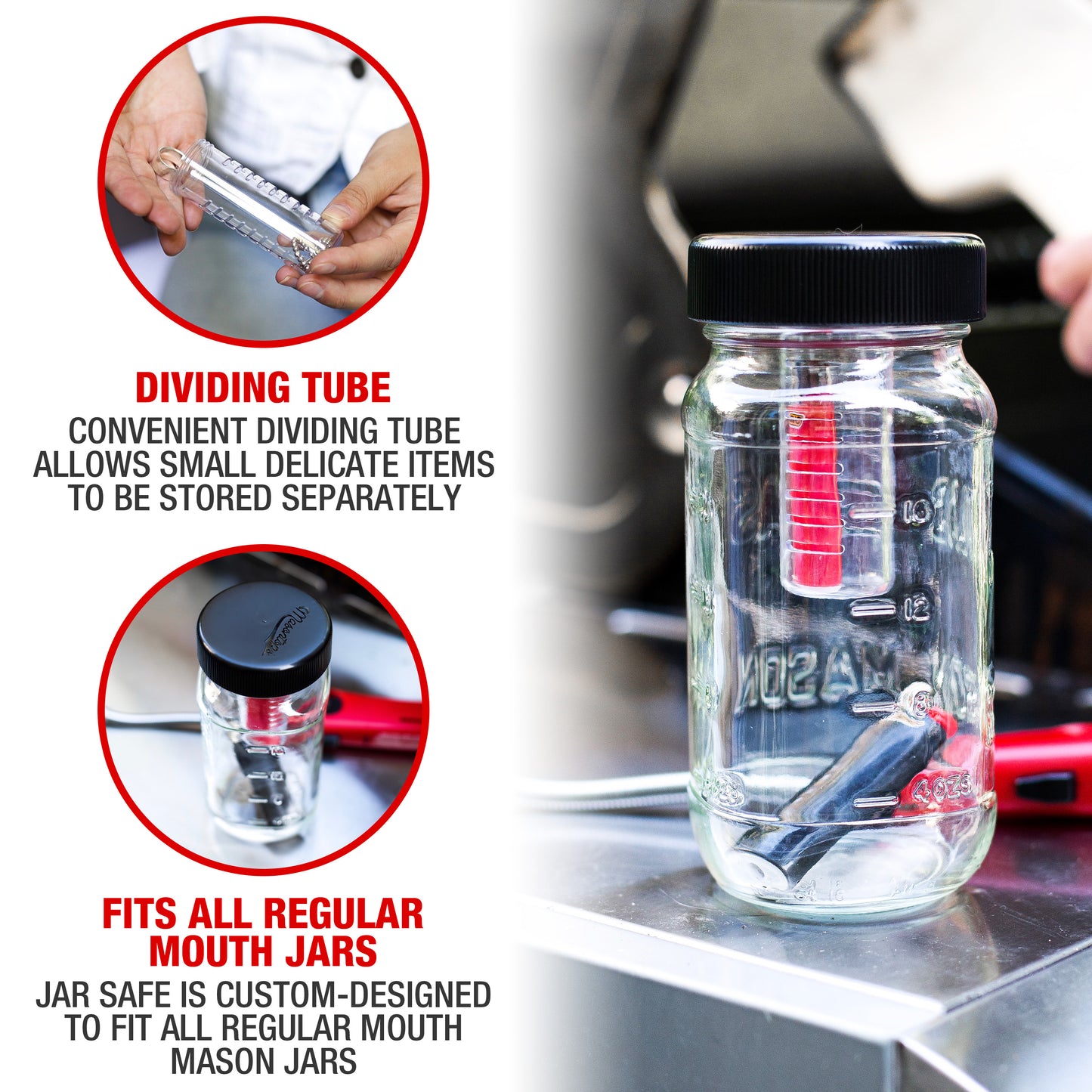 JAR SAFE <BR>Child-Resistant Stash Lid <BR>(2-Pack)