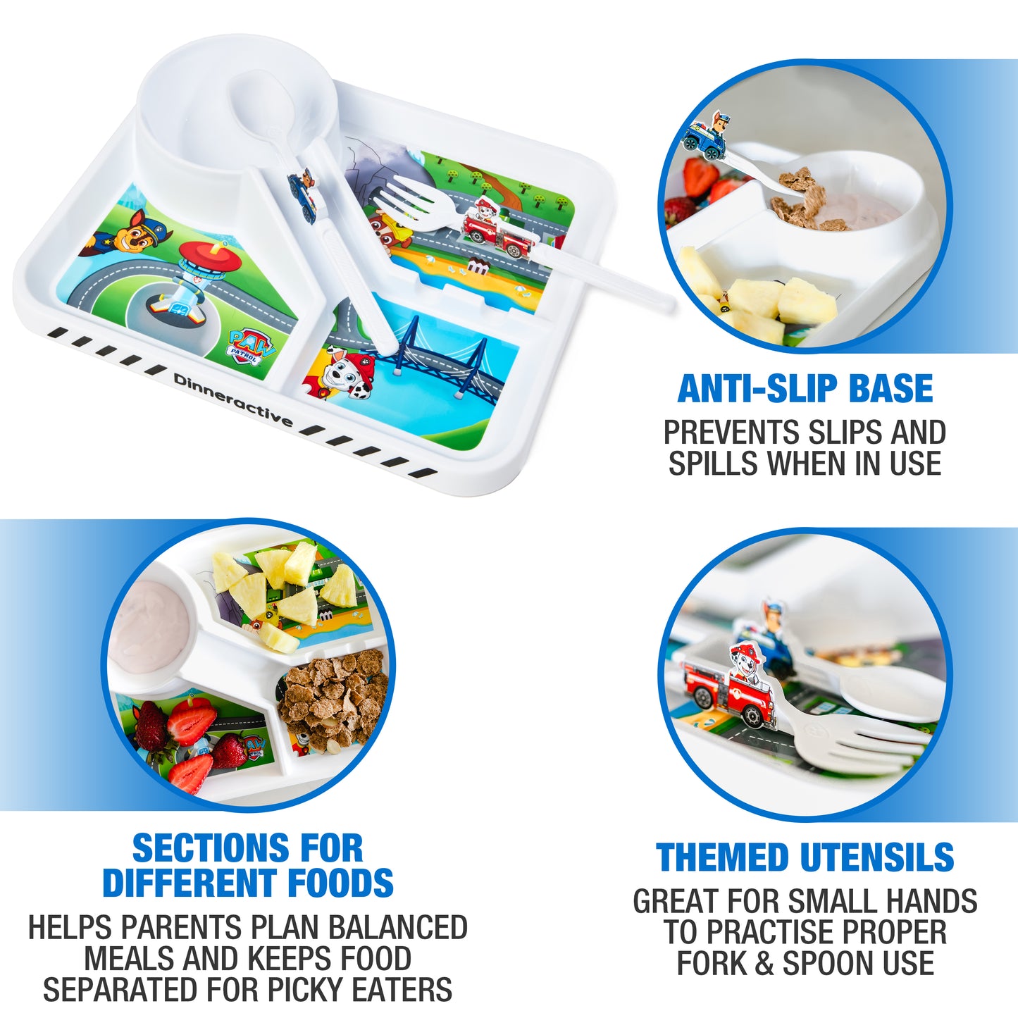 PAW Patrol Themed<BR> Dining Sets for Kids<BR> (3-Piece Set)