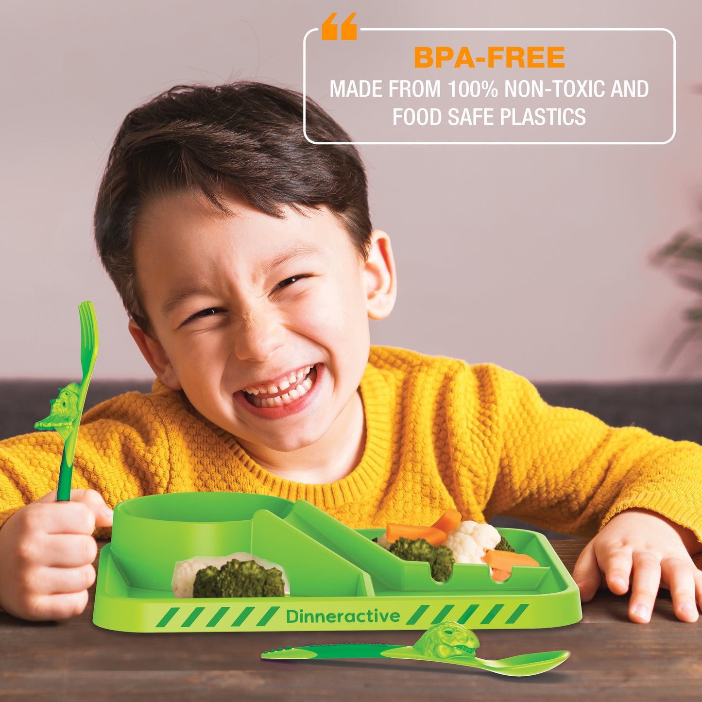 Dinosaur Themed<BR> Utensil Sets for Kids<BR>(2-Piece Set)