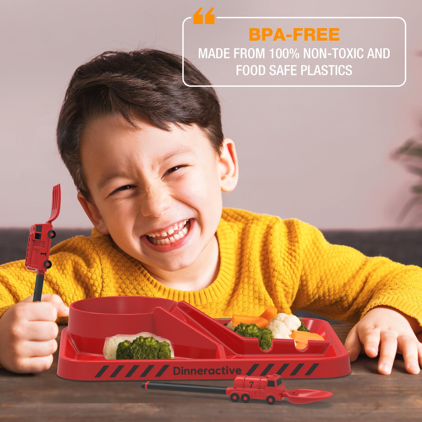 Firefighter Themed<BR> Dining Sets for Kids<BR> (3-Piece Set)