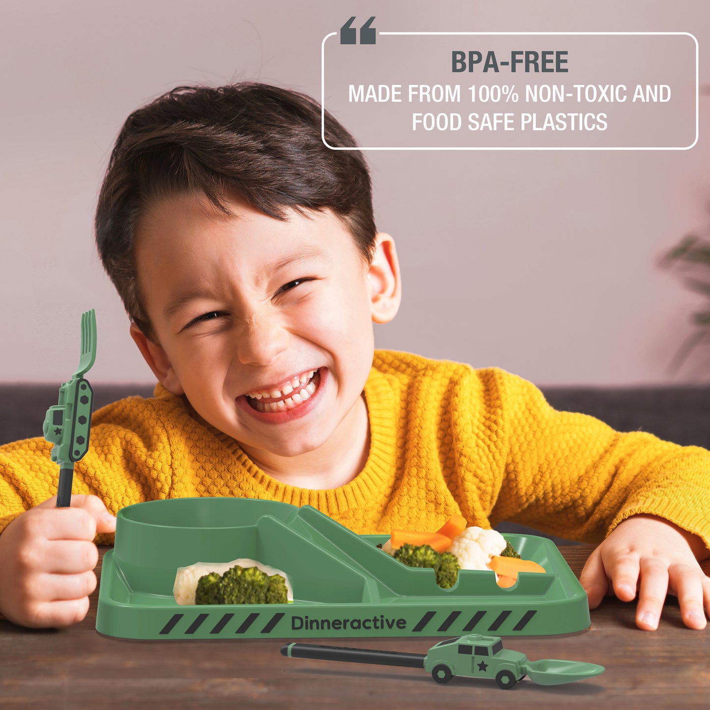 Army Themed<BR> Dining Sets for Kids<BR>(3-Piece Set)