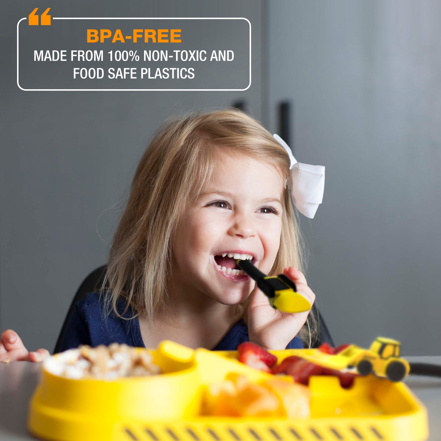Construction Themed<BR> Dining Sets for Kids<BR> (3-Piece Set)