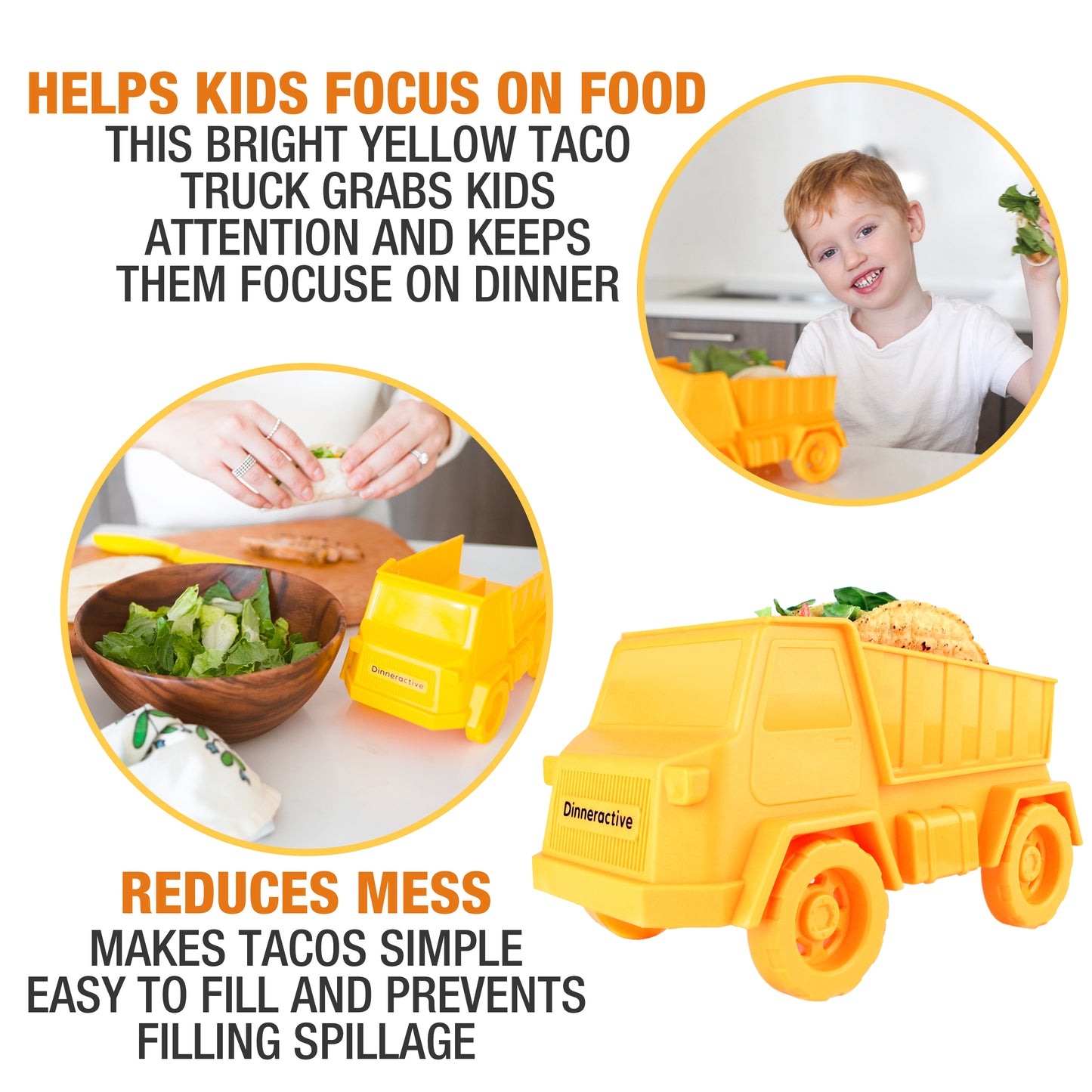 Construction Themed<BR> Tidy Taco Truck<BR> (2-Taco Compartments)