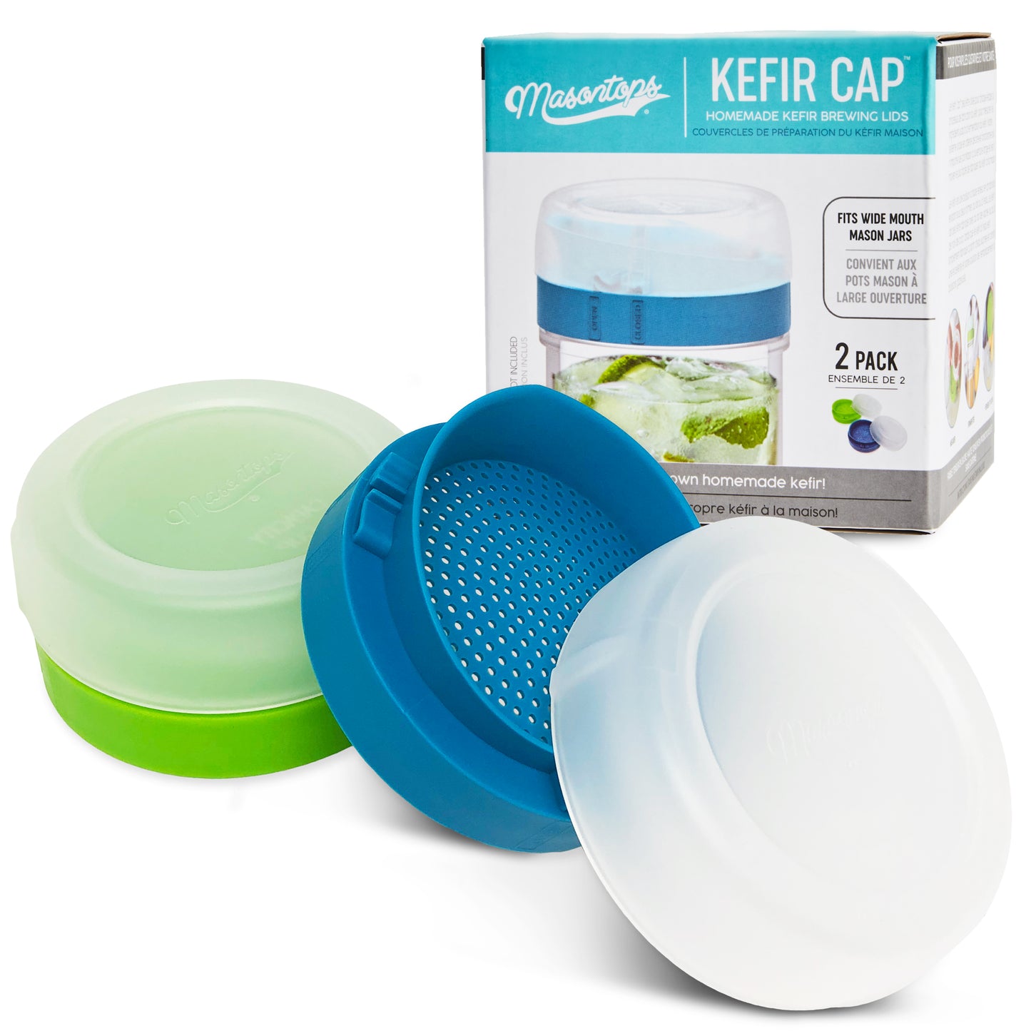 KEFIR CAPS <BR>Grain Activation & Kefir Brewing Lids<BR> (2-Pack)