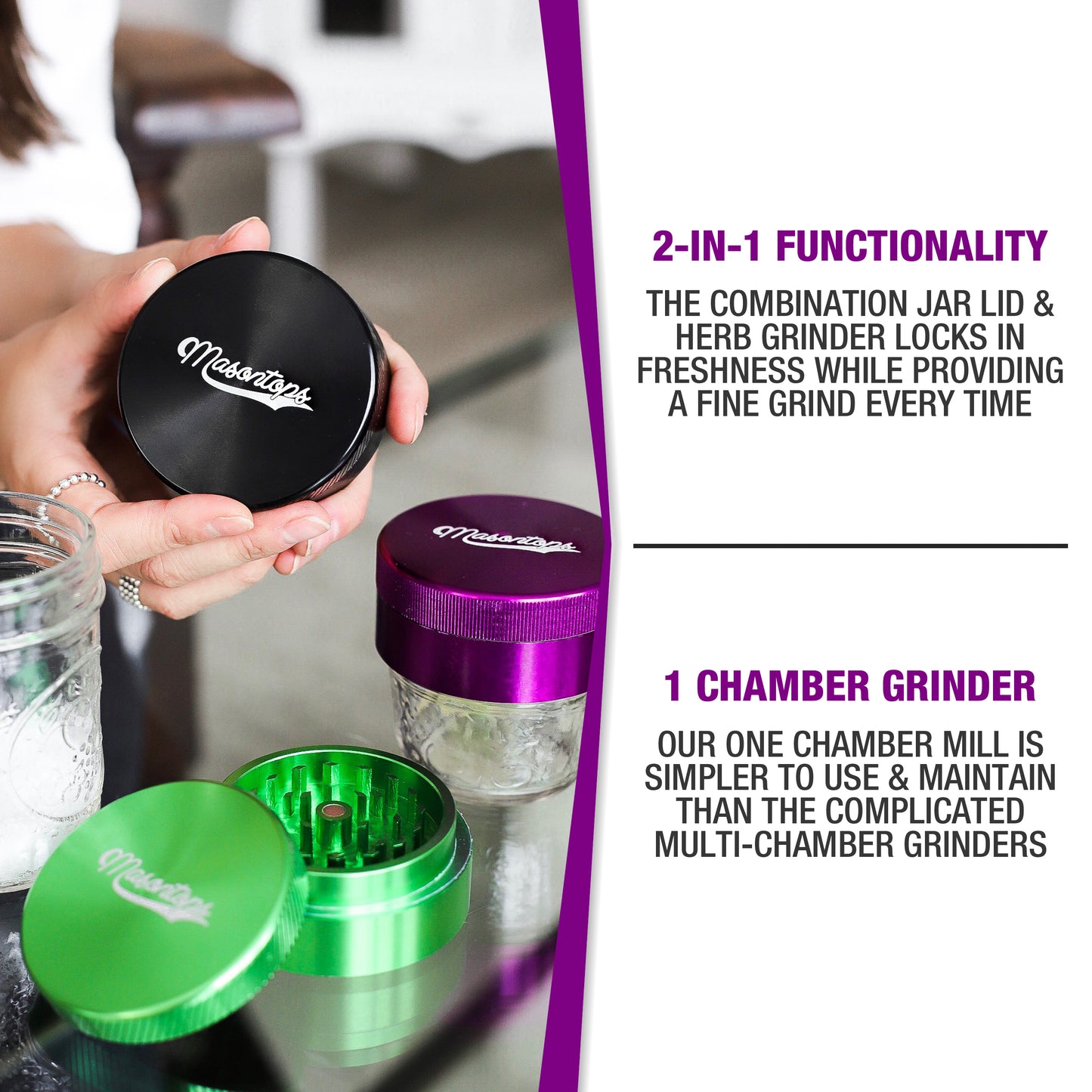 GRINDER LIDS <BR> 2-in-1 Herb Grinder/Lid <BR>