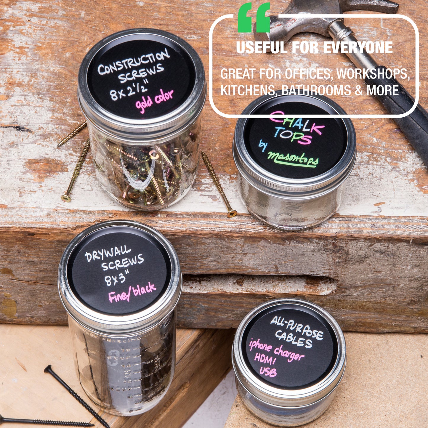 CHALK TOPS<br> Chalkboard Lids <br>(8-Pack)