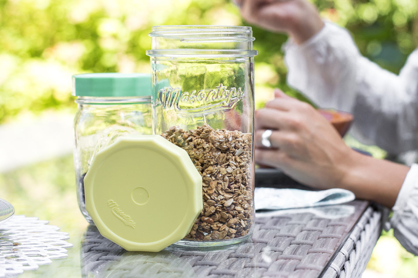 TOUGH TOPS, MULTI COLOR <BR>Reusable Mason Jar Lids <BR>(4-Pack)