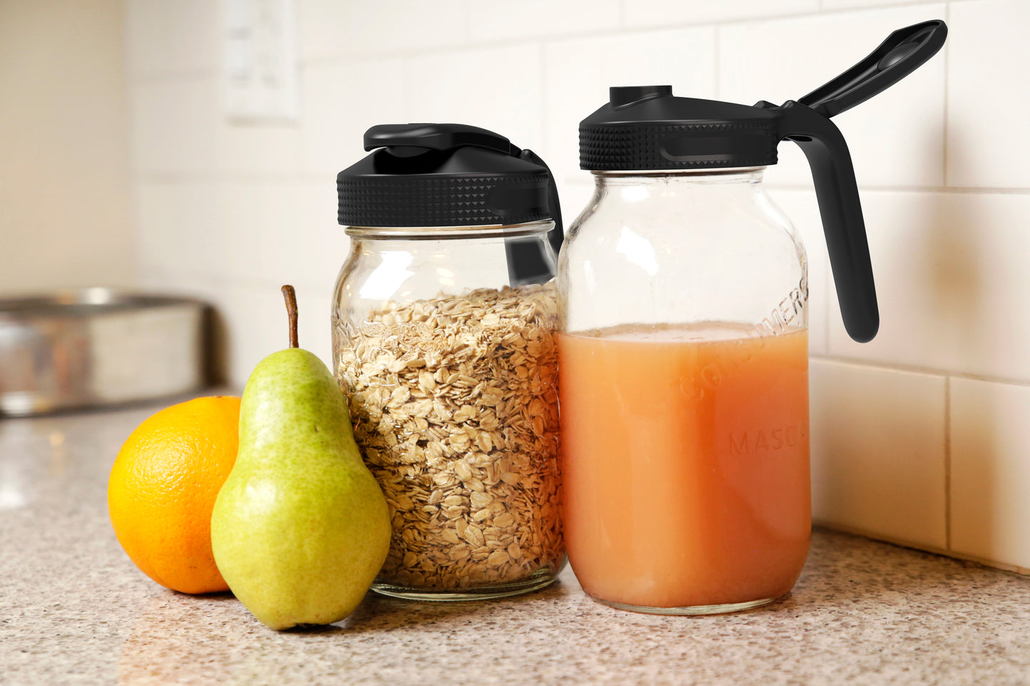 MULTI TOP WITH HANDLE<BR> Flip Cap Pitcher Lids <BR> (2-PACK BLACK)