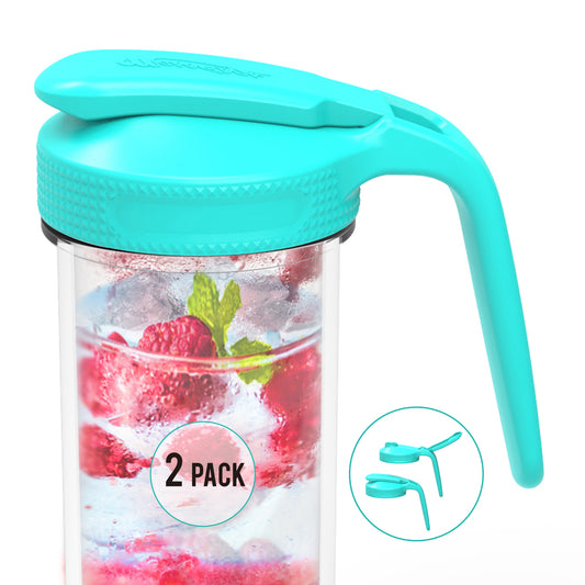 MULTI TOP WITH HANDLE<BR> Flip Cap Pitcher Lids <BR> (2-PACK TEAL)