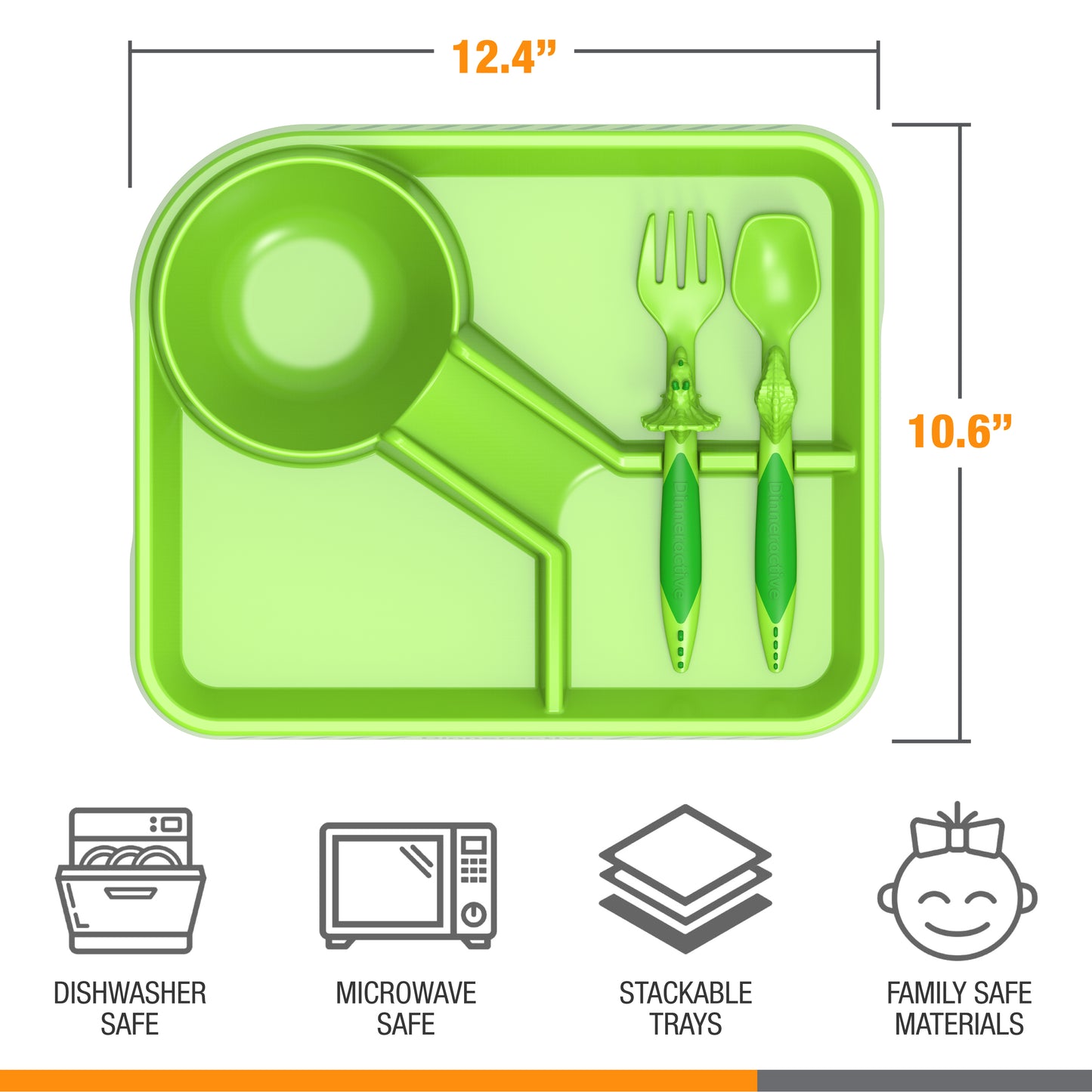 Dinosaur Themed<BR> Dining Sets for Kids<BR>(3-Piece Set)