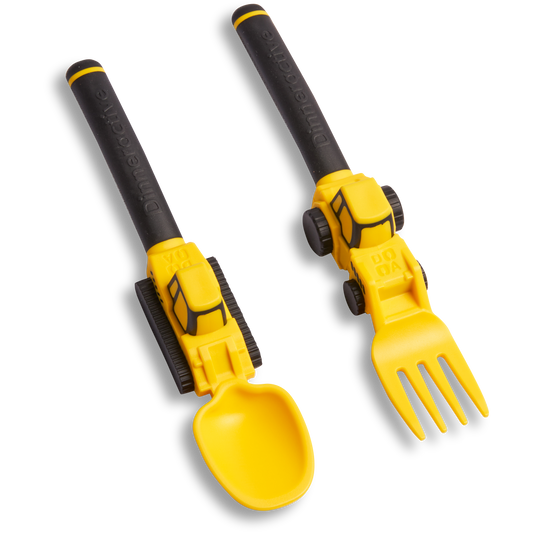 Construction Themed<BR> Utensil Sets for Kids<BR> (2-Piece Set)