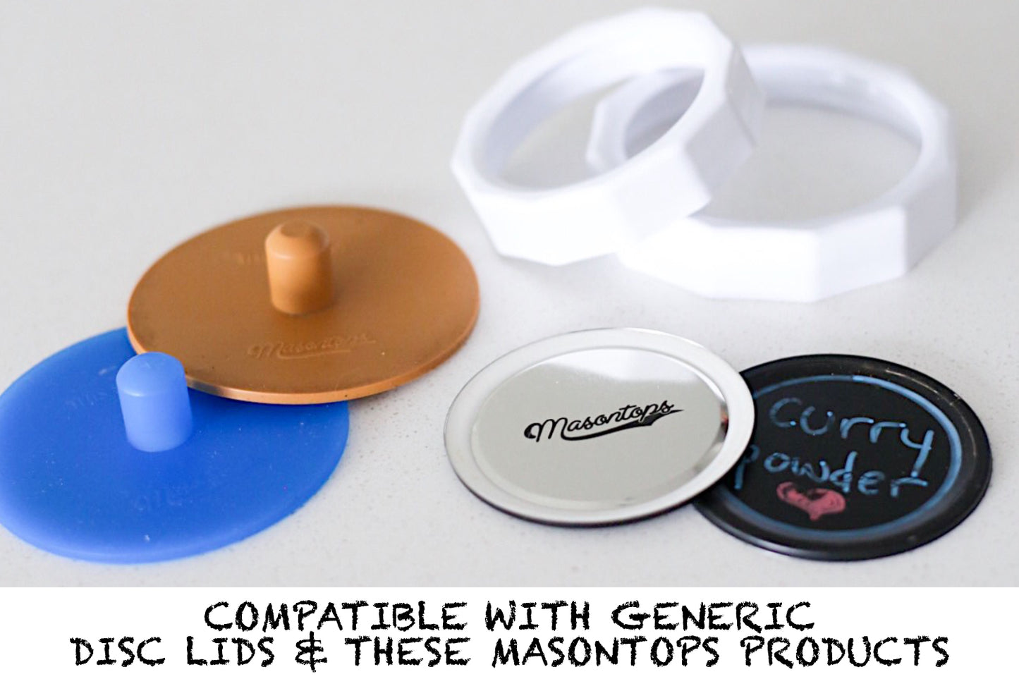 TOUGH BANDS <BR>Plastic Mason Jar Screw Bands <BR>(4-Pack)