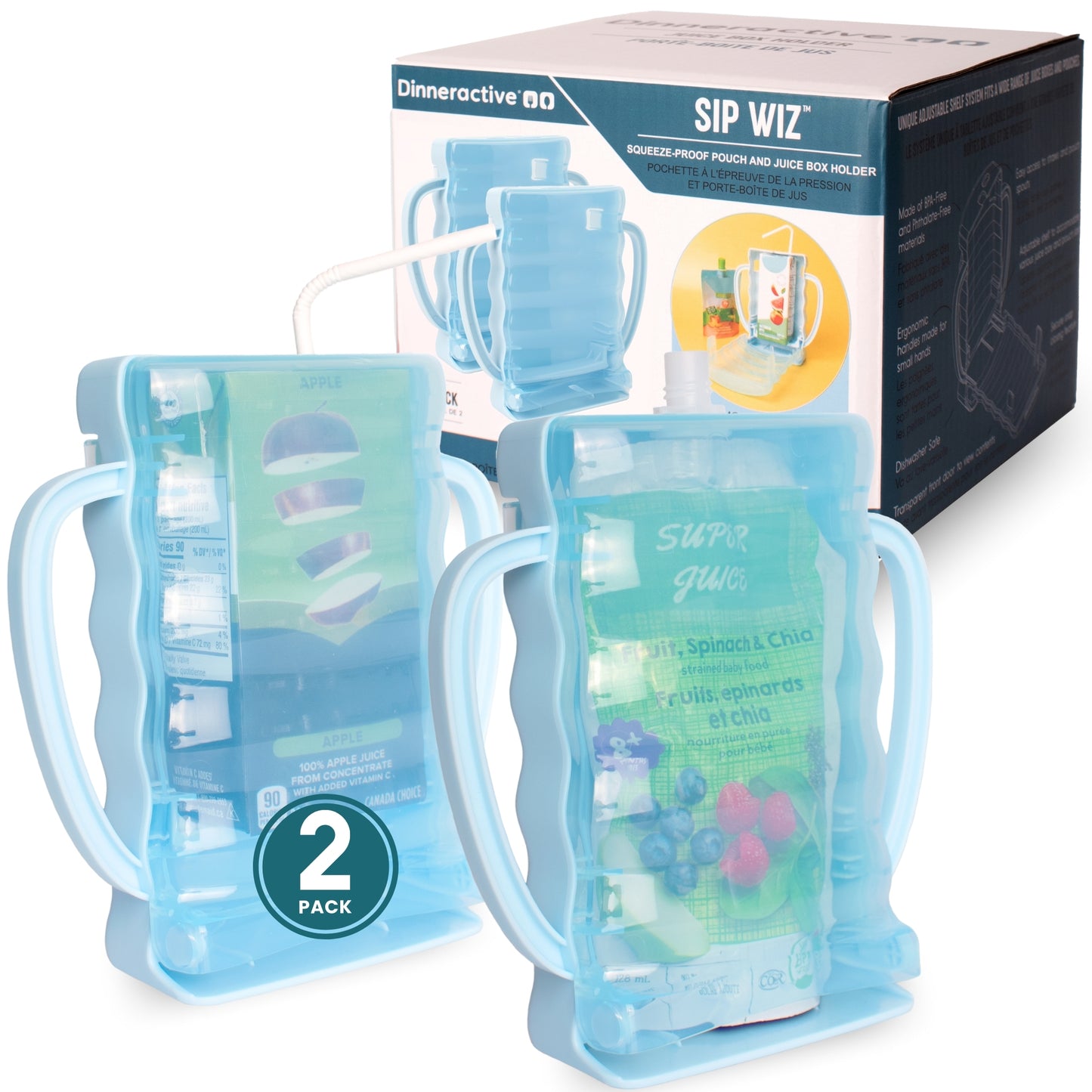 SIP WIZ <BR> Squeeze-Proof Pouch & Juice Box Holder<BR>(2-Pack)