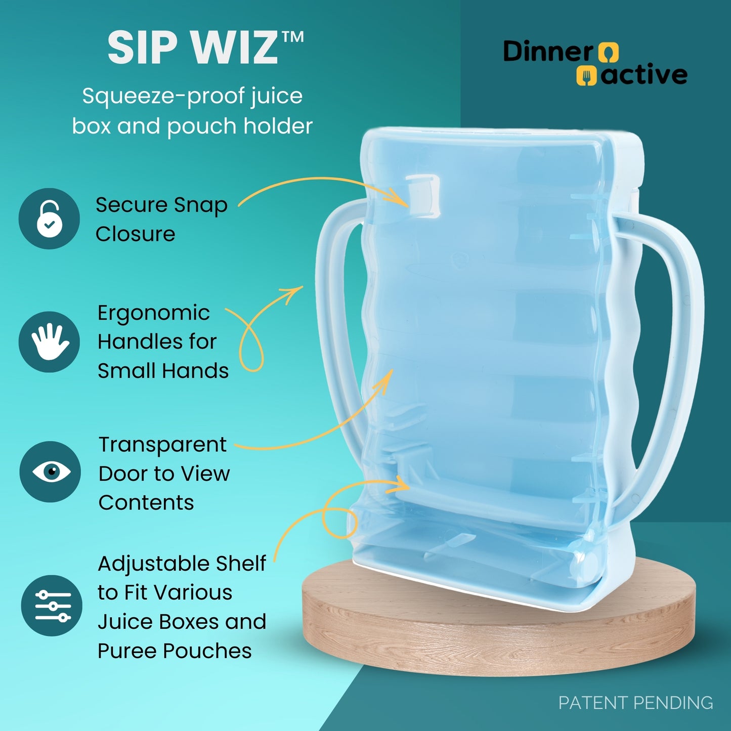 SIP WIZ <BR> Squeeze-Proof Pouch & Juice Box Holder<BR>(2-Pack)