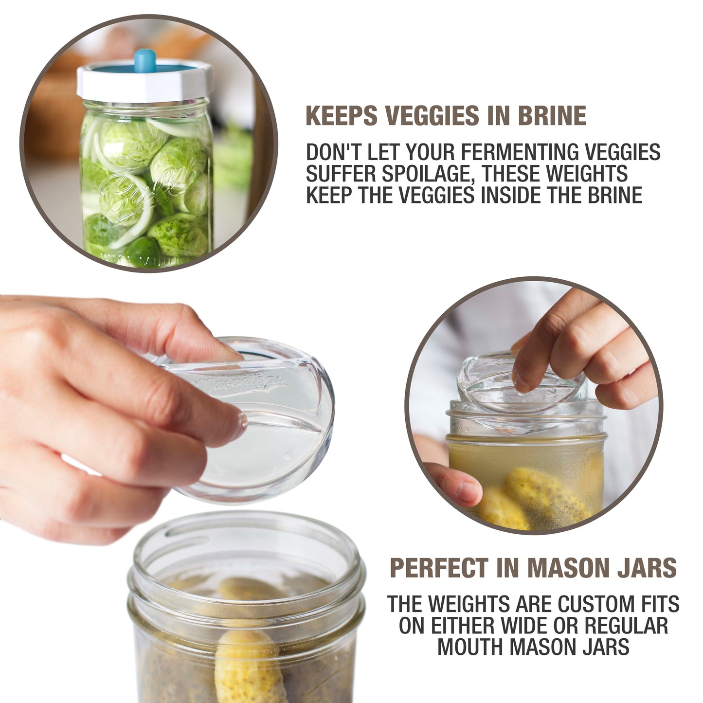 PICKLE PEBBLES <BR>Glass Fermentation Weights <BR>(4-Pack)