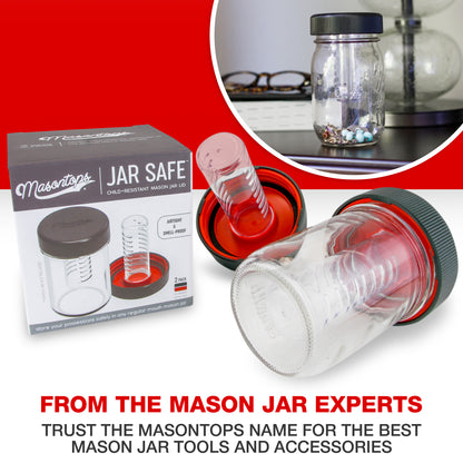JAR SAFE <BR>Child-Resistant Stash Lid <BR>(2-Pack)