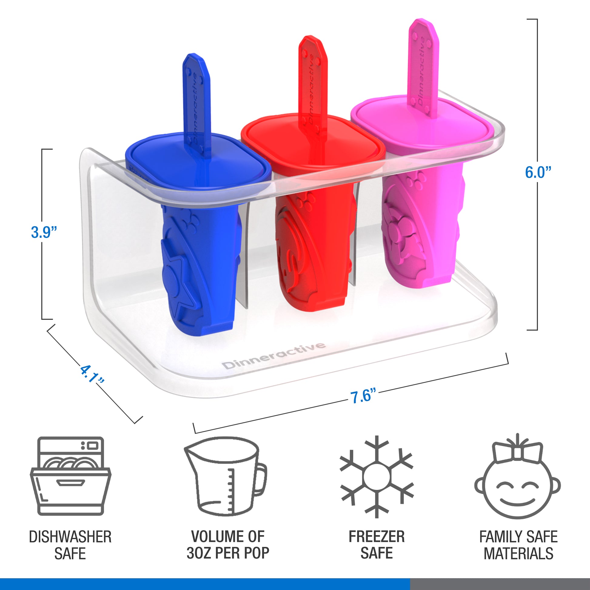 6 Pack Popsicle Ice Mold Maker Set - No BPA Reusable Ice Cream DIY Pop Molds  Holders with Tray and Sticks Popsicles Maker Fun for Kids and Adults 