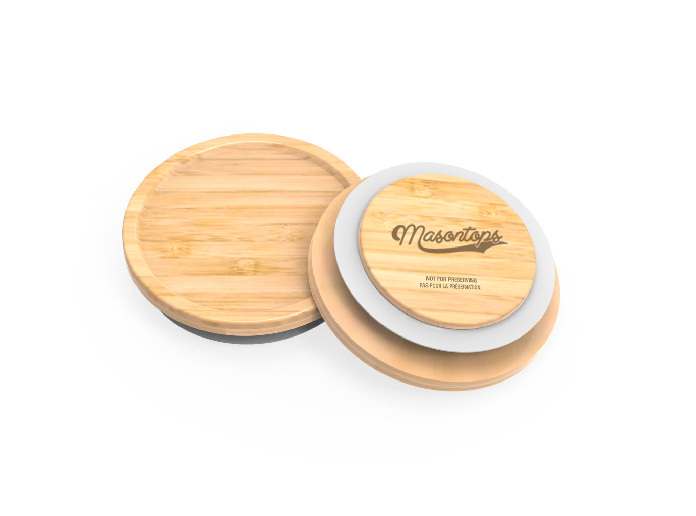 TIMBER TOP <BR>Bamboo Storage Lids for Mason Jars<BR> (3-Pack)