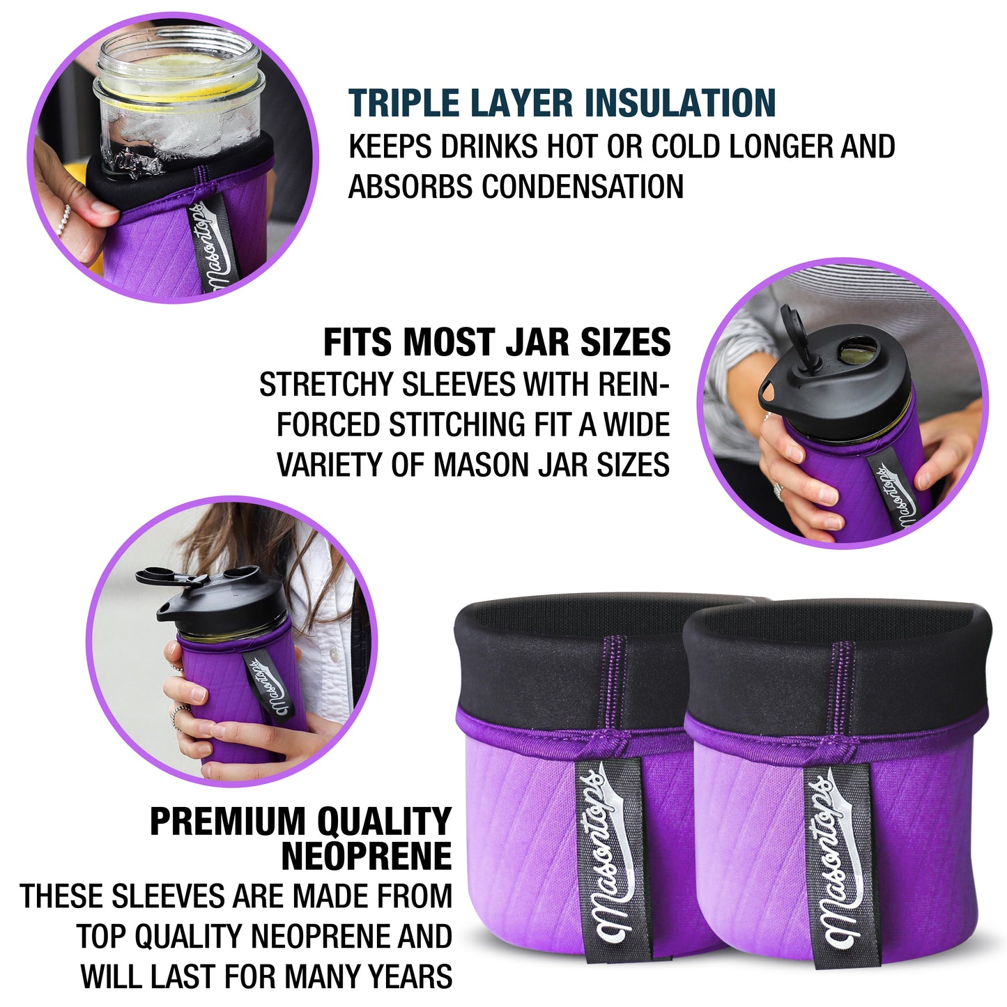 JAR SLEEVES <BR>Insulating Neoprene Jar Sleeves<BR> (2-Pack)